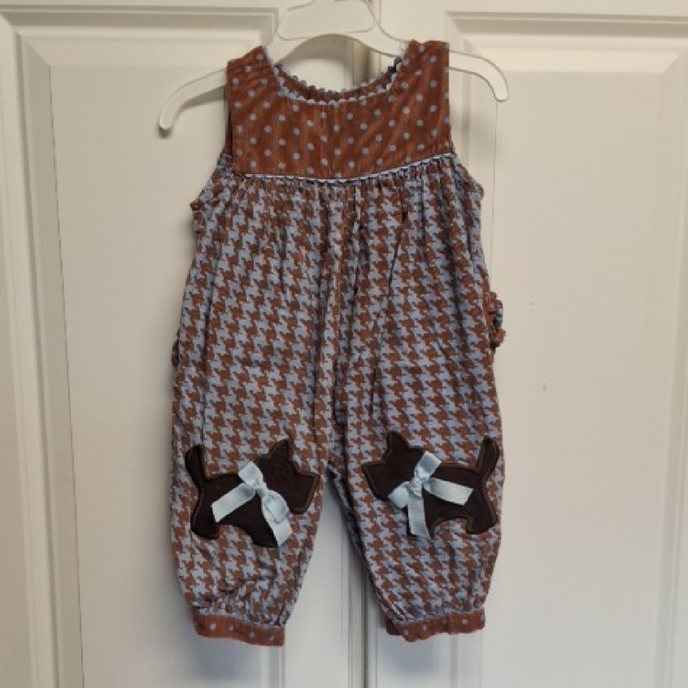 Charming Kids Houndstooth Romper with Bows